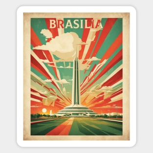 Brasilia Brazil Vintage Tourism Travel Poster Sticker